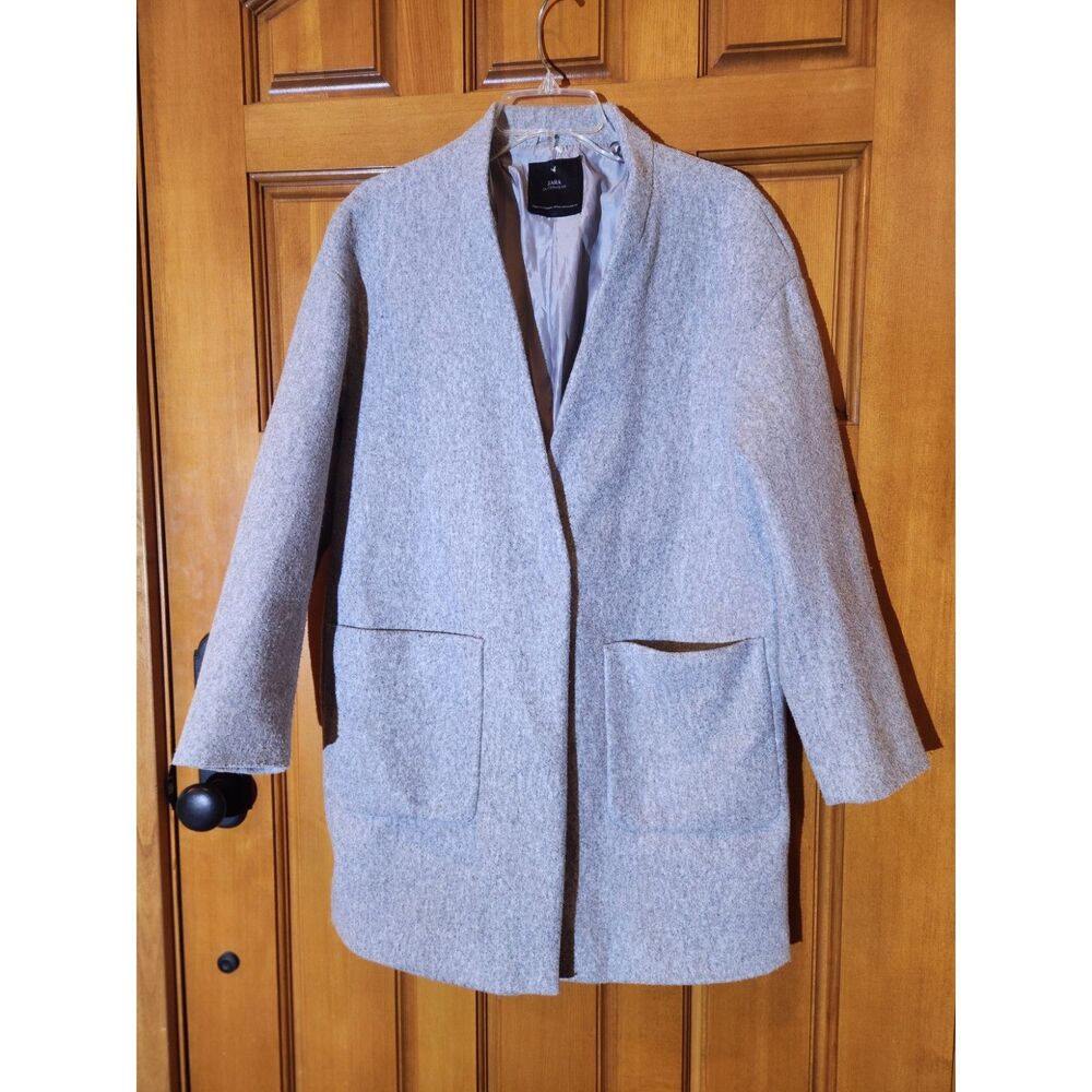 ZARA Outerwear Gray Over Coat Front Pockets Women's Size Medium